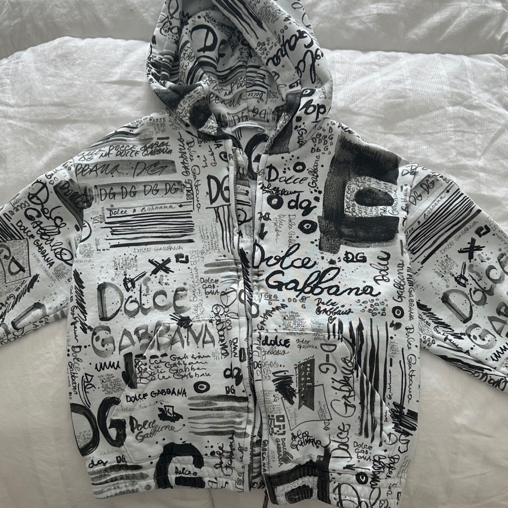 Dolce & Gabbana Kids Monochrome Graphic Hoodie